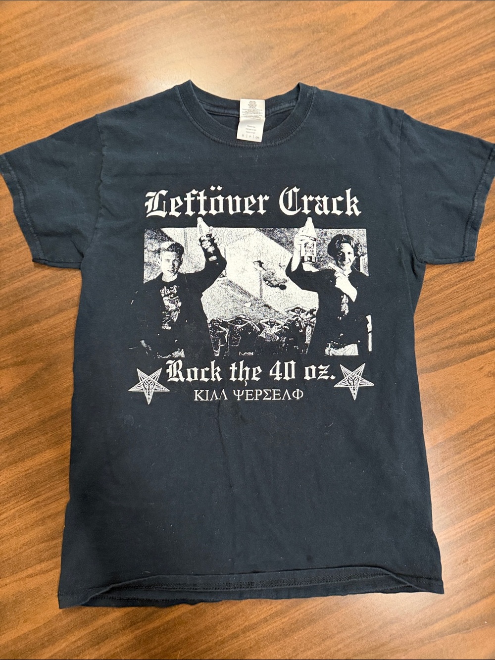 Hanes Black Leftöver Crack "Rock the 40 oz." Graphic Tee